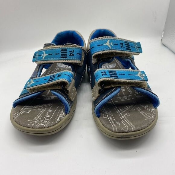 Clarks Kid’s Jet Themed Velcro Leather Light Up Sandals - Picture 3 of 13